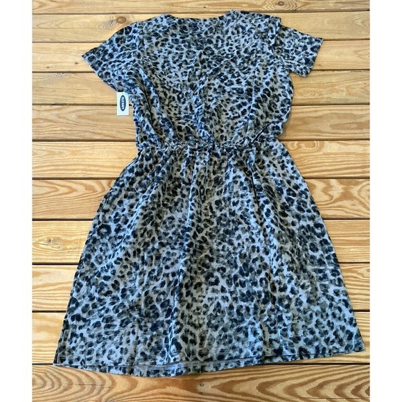 NEW Old Navy Cheetah Elastic Waist T Shirt Dress Size Small Women’s Black - Picture 2 of 7